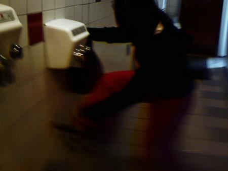 ME TRYING TO DRY OUT MY TROUSERS...