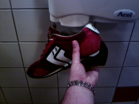 ANITA DRYING OUT HER SHOE...