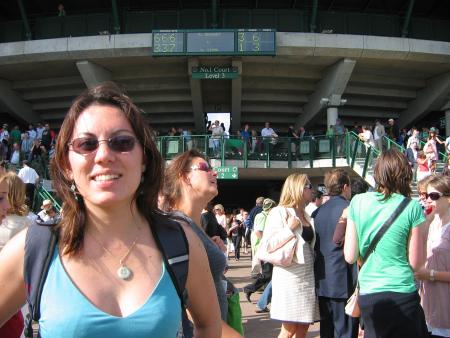 IN FRONT OF THE BIG BIG CENTRE COURT